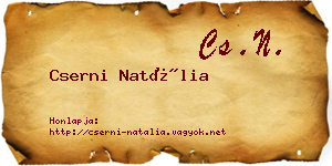 Cserni Natália névjegykártya